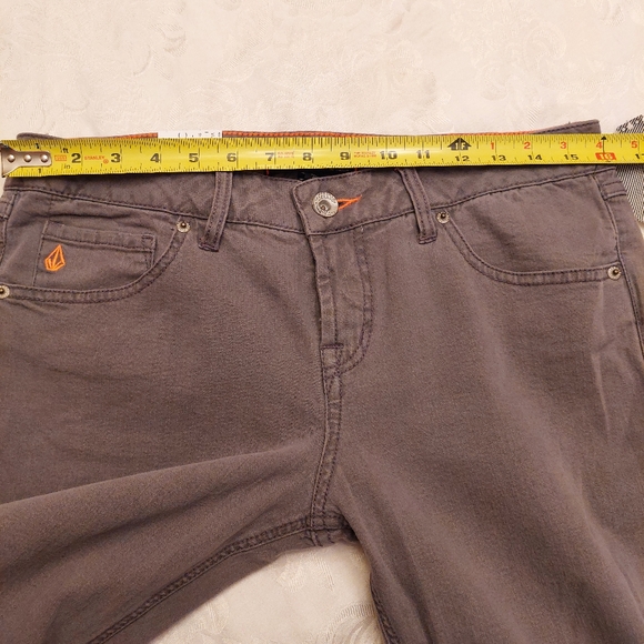 Volcom Easy Rider stretch Flare leg gray denim jeans. Size 13 - Picture 13 of 15